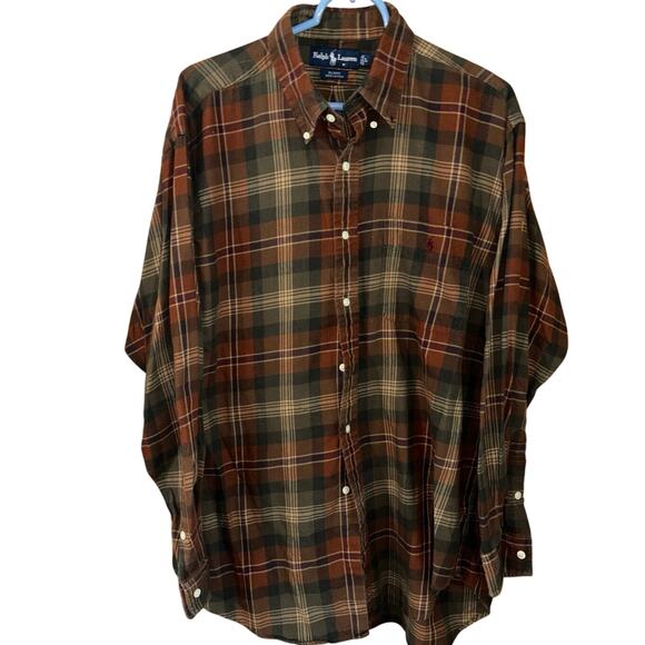 Vintage Ralph Lauren Blaire Men's Plaid Long Sleeve Button Down Shirt (large) - Picture 1 of 4